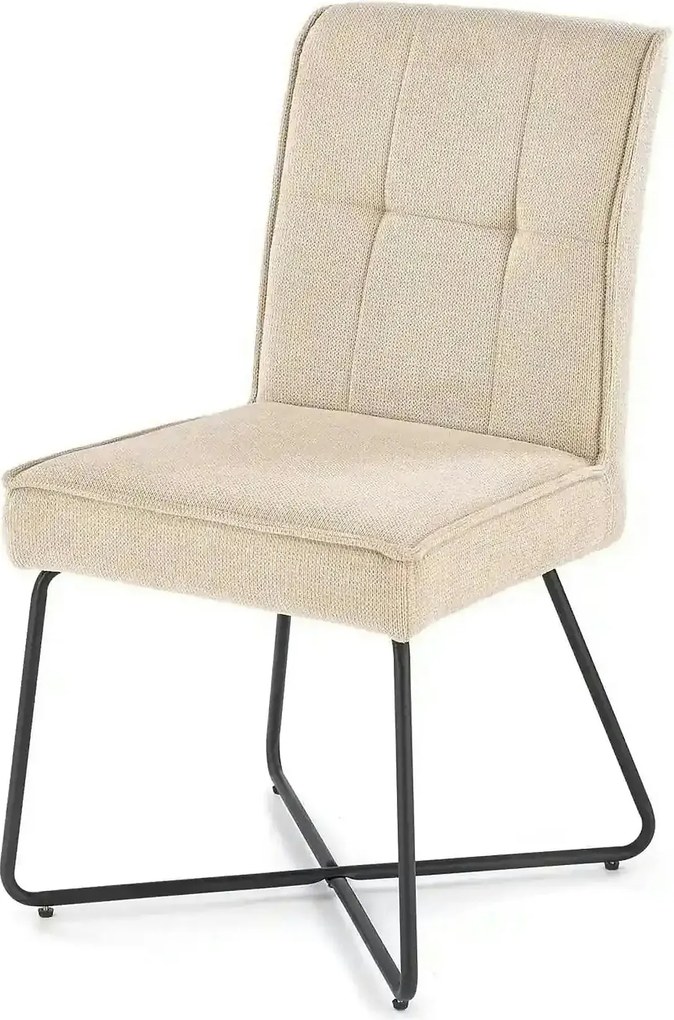 Scaun K534, bej/negru, stofa clasica/metal, 50x60x90 cm