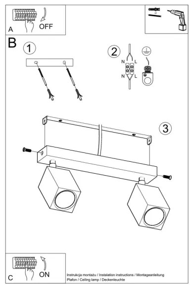 Spot KEKE 2xGU10/40W/230V stejar Sollux SL.1036