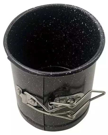 Kinghoff KH 1787 Tava pentru tort cu fund drop, 8 cm, pereți extensibili, finisaj marmură, oțel, negru