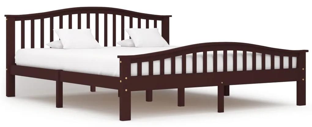 283333 vidaXL Cadru de pat, maro închis, 180 x 200 cm, lemn masiv de pin