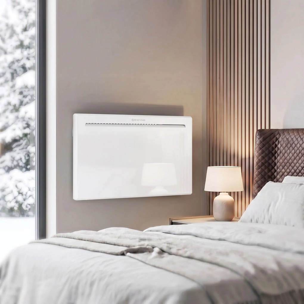 HOMCOM Convector Electric 1500 W, de Perete și Podea, Compatibil Alexa și Google Home, Alb | Aosom Romania