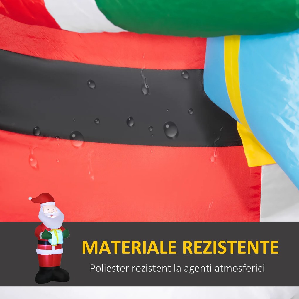 Outsunny Mos Craciun gonflabil, afisaj in aer liber cu LED pentru curte pentru petrecere in gradina.