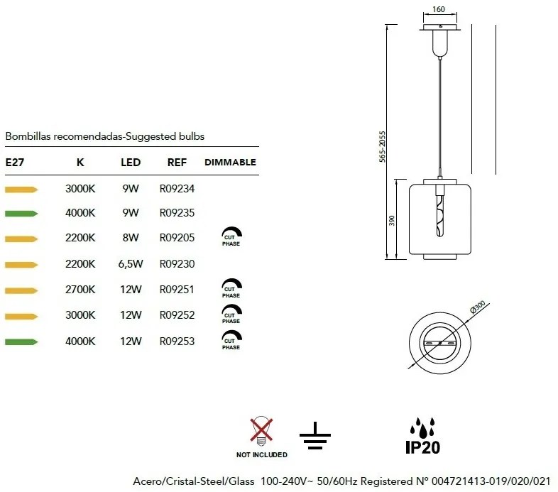 Lustra/Pendul modern design decorativ JARRAS 30cm crom