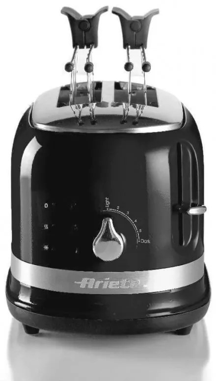 Prajitor de paine Ariete MODERNA 0149/02, 815W, 2 felii, 3 functii, 6 trepte, Tava firimituri detasabila, Negru