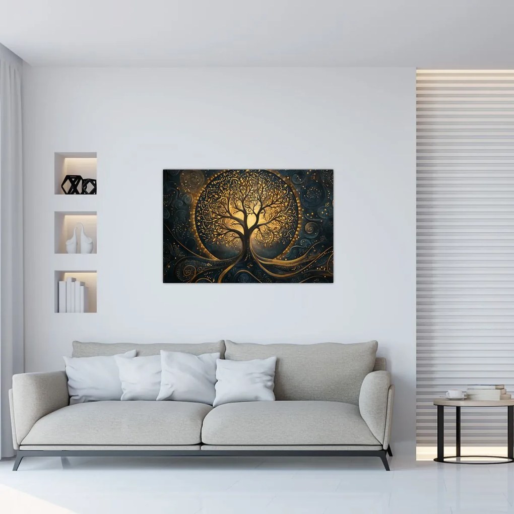 Tablou – Arbore cu aură aurie (90x60 cm)