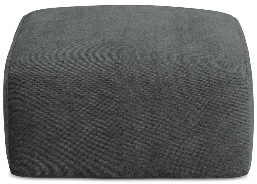 Taburet gri închis cu tapițerie din chenille Leila – Makamii