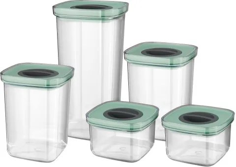 Set 5 recipiente pentru depozitare Smart Leo Line Verde Mint