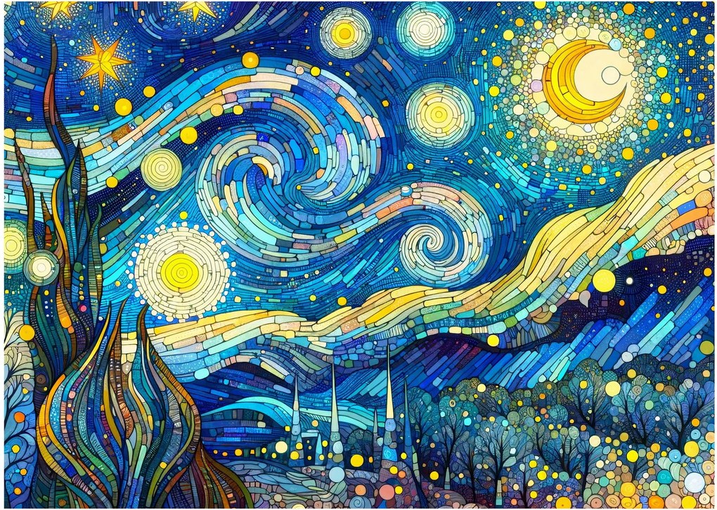 Tablou – Mozaic al nopții înstelate (70x50 cm)