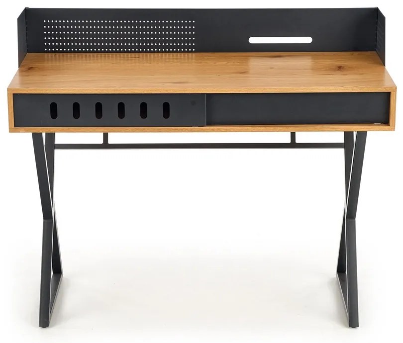 Birou Benson, stejar auriu / negru
