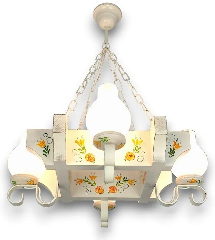 Candelabru fabricat manual din lemn pictat Queen 4L