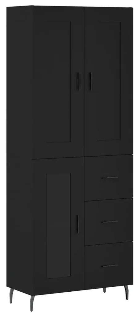 3199954 vidaXL Dulap înalt, negru, 69,5x34x180 cm, lemn compozit