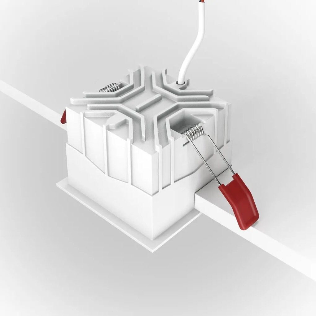 Spot LED incastrabil dimabil design tehnic Alpha alb 8,5x8,5cm, 3000K