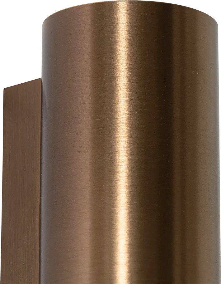 Lampă de perete inteligentă bronz închis rotundă cu 2 lumini incluzând 2 Wifi GU10 50mm - Sandy