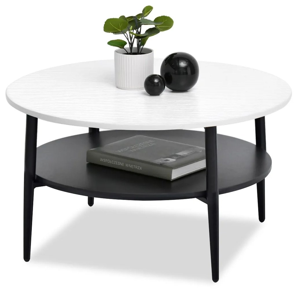 Măsuță de cafea Randolf Xl (alb + negru). 1111697