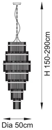 Lustră pe lanț Endon 112793 MARIETTA GRAND 21xE14/6W/230V alamă/transparent