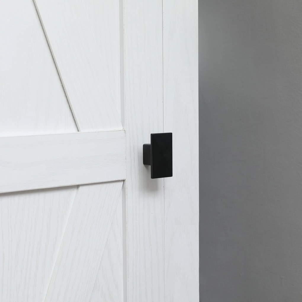 HOMCOM Șifonier de Depozitare bufet bucătărie mobilier de depozitare pentru Baie Economisire Spațiu Stil Clasic cu 3 rafturi reglabile- Înălțime 120 cm în Lemn Alb | Aosom Romania