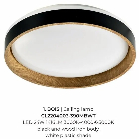 Plafoniera LED design modern BOIS 39cm