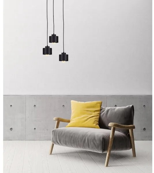 Lustră pe cablu SIMPLY BLACK 3xE27/60W/230V d. 32 cm