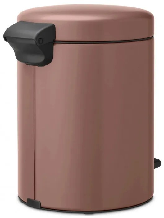 Cos de gunoi cu pedala Brabantia NewIcon 1008841, 5 L, Inchidere lina, Baza antiderapanta, Finisaj satinat, Maro