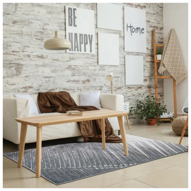 Covor Beenom cu model tropical gri-bej 1017-131 Selectează mărime: 080 X 150