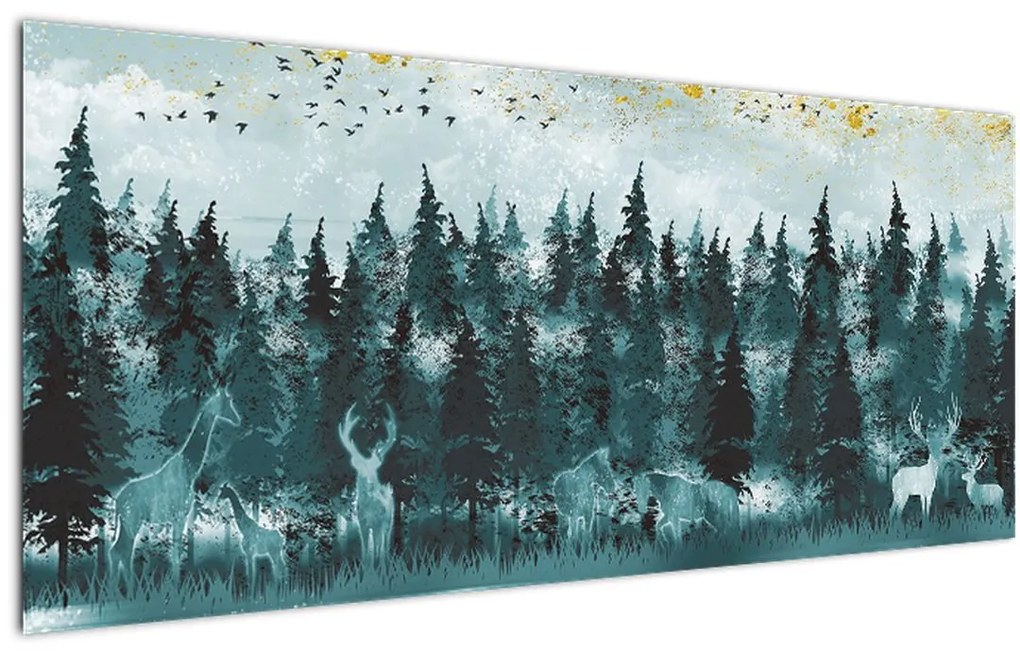 Tablou - Animale din pădure (120x50 cm)