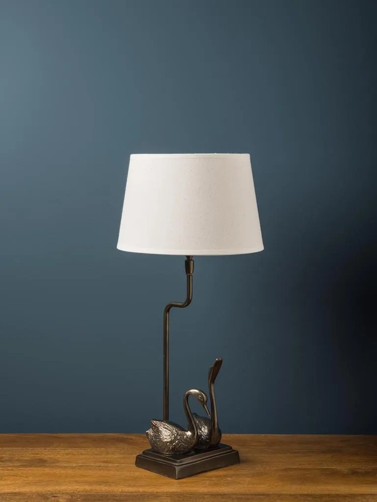 Lampa de masa, cu abajur din in, Swans