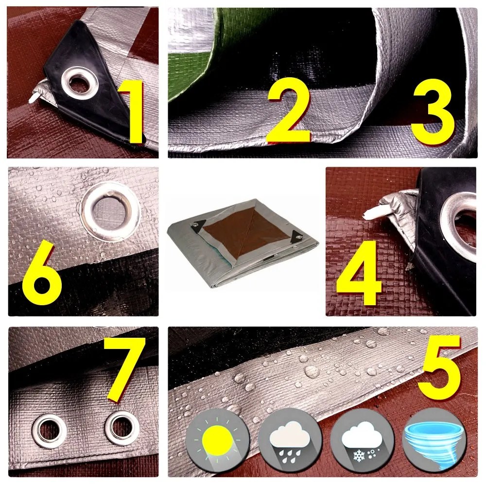 Prelată rezistentă la îngheţ, maro-argintie 15m x 20m