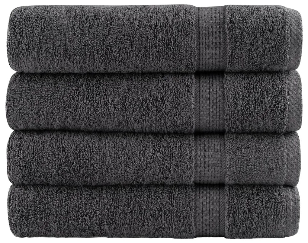 vidaXL Prosoape duș premium SOLUND 4 buc antracit 70x140cm 600gsm
