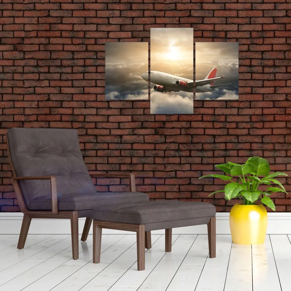 Tablou - Avion în nori (90x60 cm)