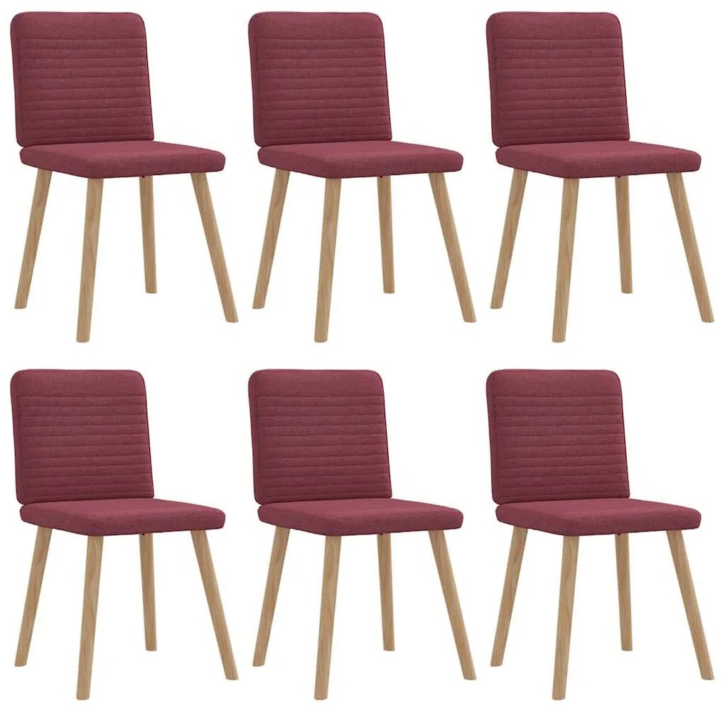 vidaXL Scaune de bucătărie pivotante, 6 buc., roșu vin, textil