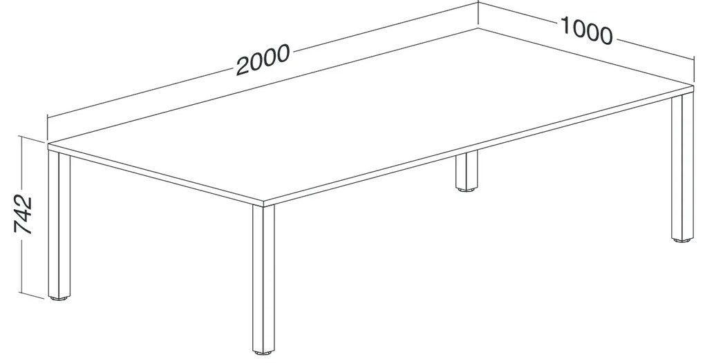 Masa de intalnire ProOffice 200 x 100 cm, nuc