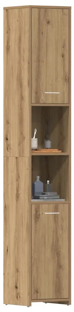 vidaXL Dulap de baie, Stejar artizanal, 30x30x183,5 cm, PAL