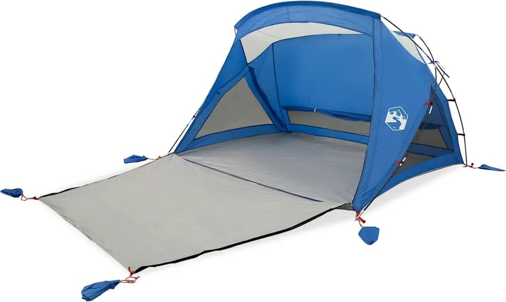 vidaXL Cort de plajă 2 persoane, albastru azur, impermeabil