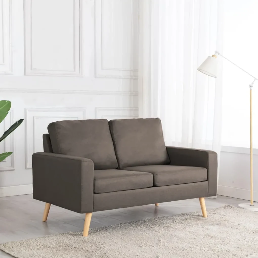 288711 vidaXL Canapea cu 2 locuri, gri taupe, material textil