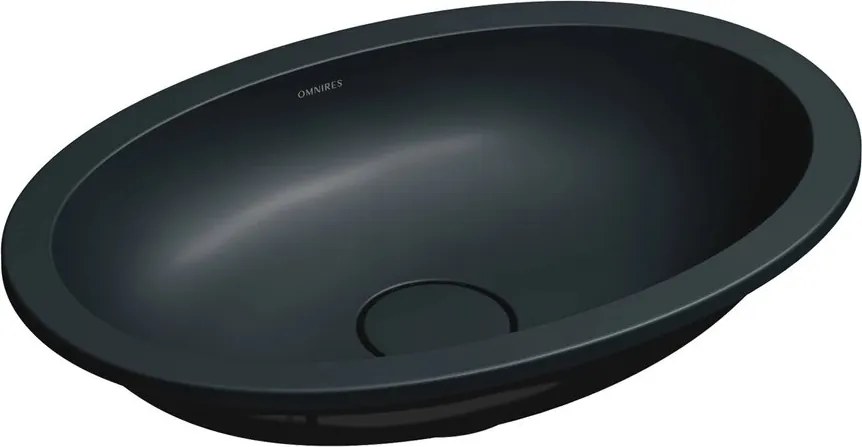 Lavoar sub blat Omnires Shell M+ finisaj negru lava mat 55 cm