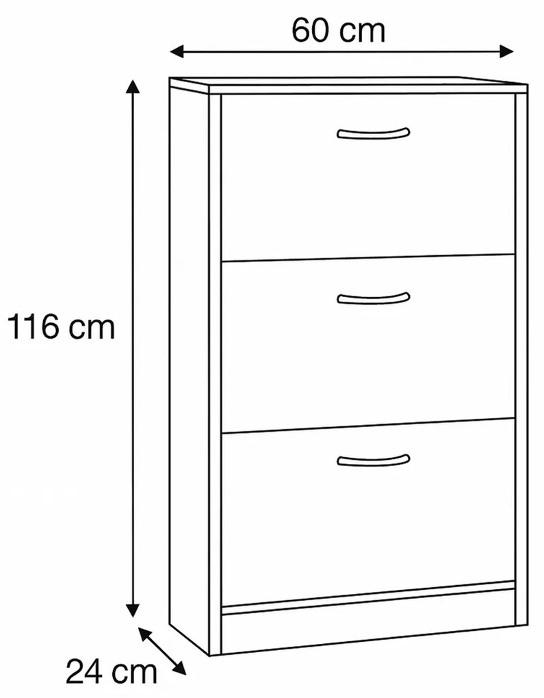 Botník s přihrádkami G1016 ELM, lemn de ulm