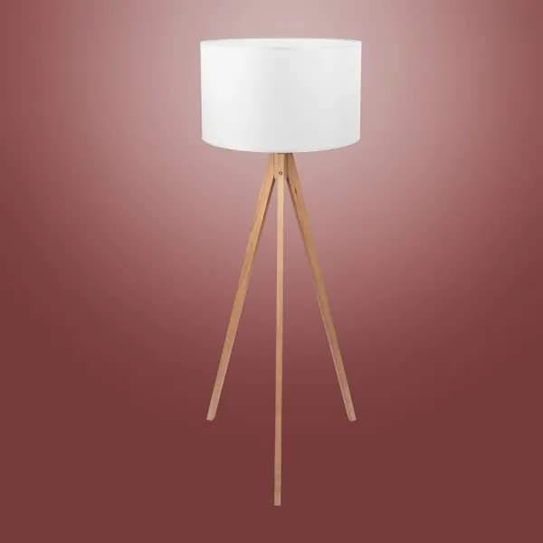 Lampadar TREVISO 1xE27/25W/230V alb/lemn