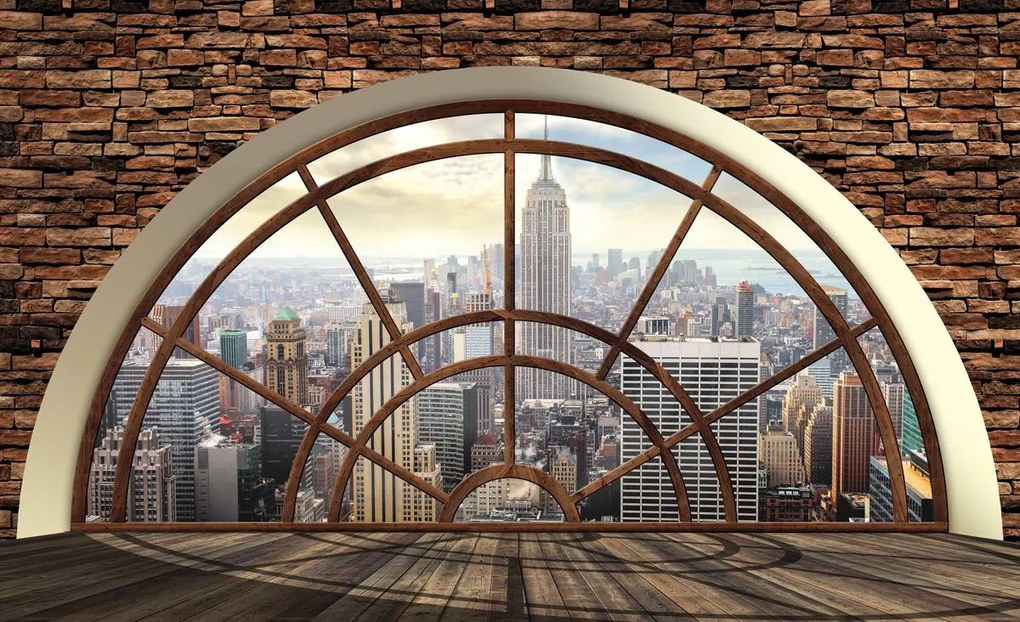 Fototapet - New York - privire din geam (152,5x104 cm)