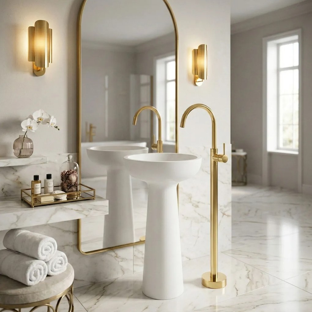 Robinet pentru lavoar Rea Lungo Gold