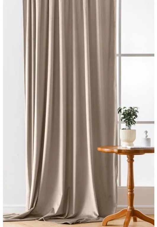 Draperie opaca VELVET maro deschis 140x250 cm Agatat: Inele metalice