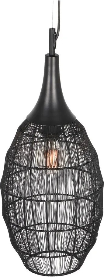 Lustră negru-mat cu abajur din metal Soraya – Trio