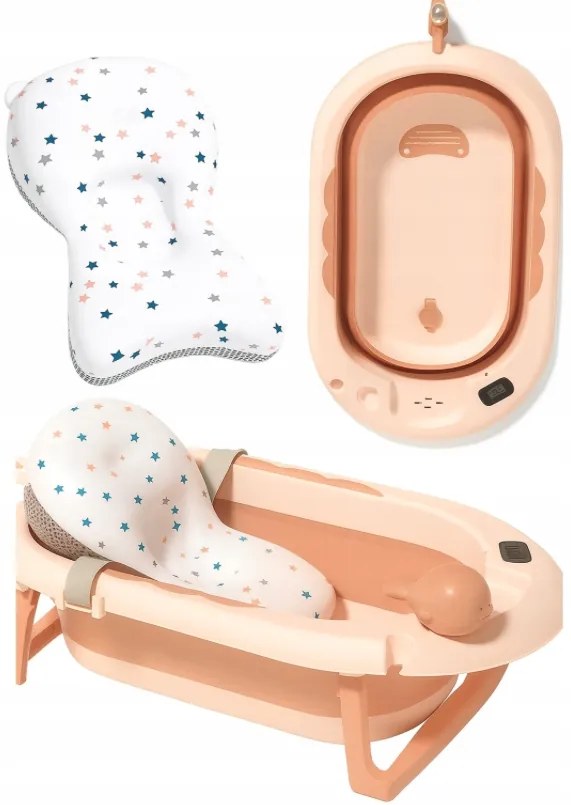 Cada de baie pliabilă pentru copii VAIANA PREMIUM cu pernă - mai multe culori Violet