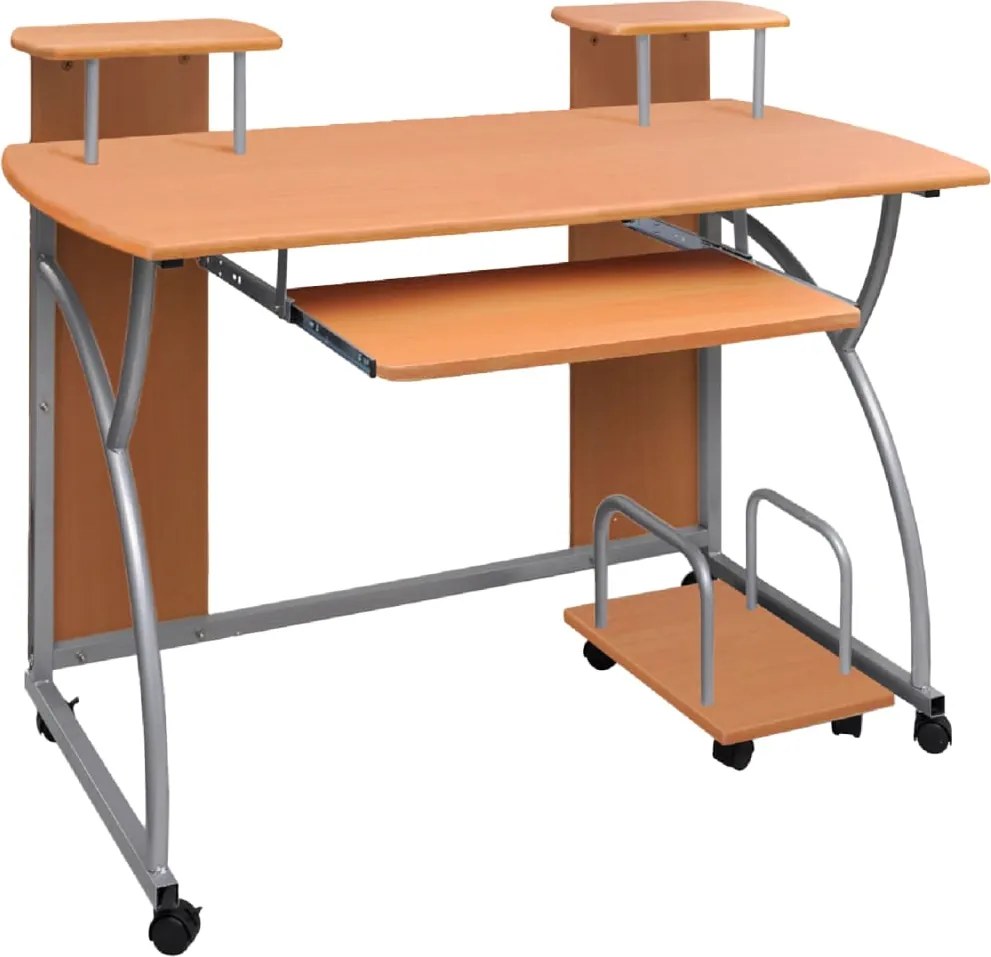vidaXL Birou de computer, maro, 110x52x88,5 cm, lemn prelucrat