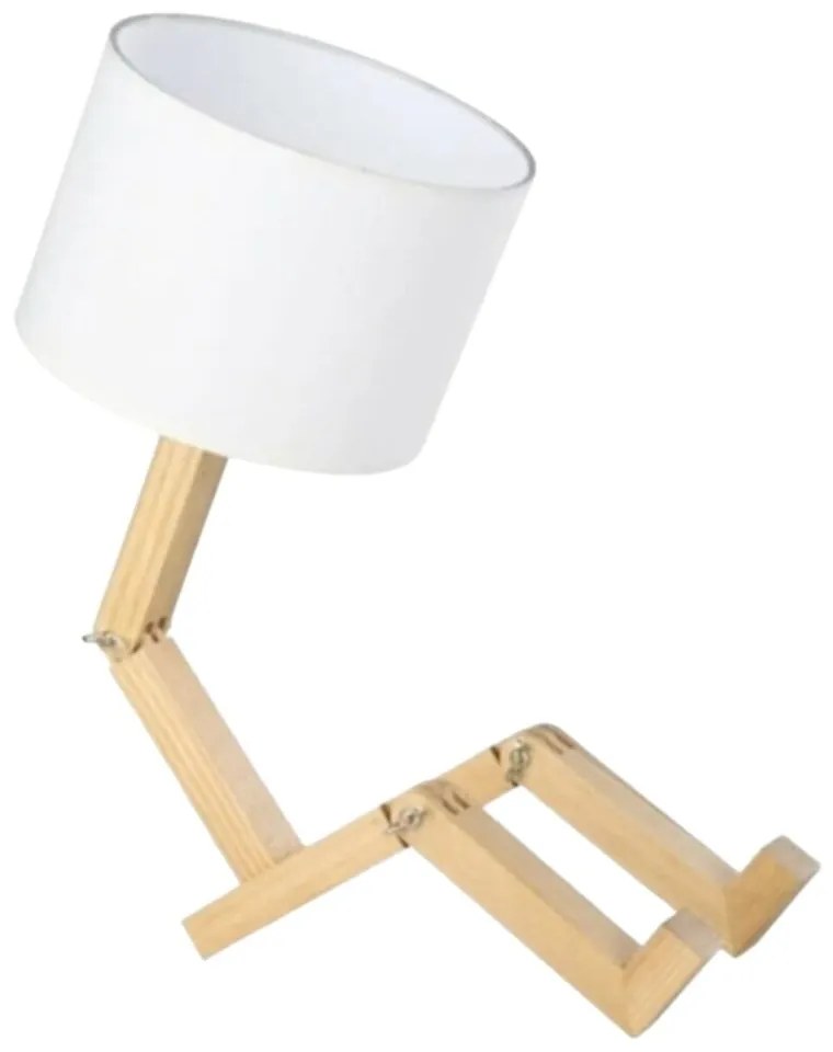 Veioză crem/în culoare naturală din lemn masiv (înălțime 46 cm) WoodenMan – Squid Lighting