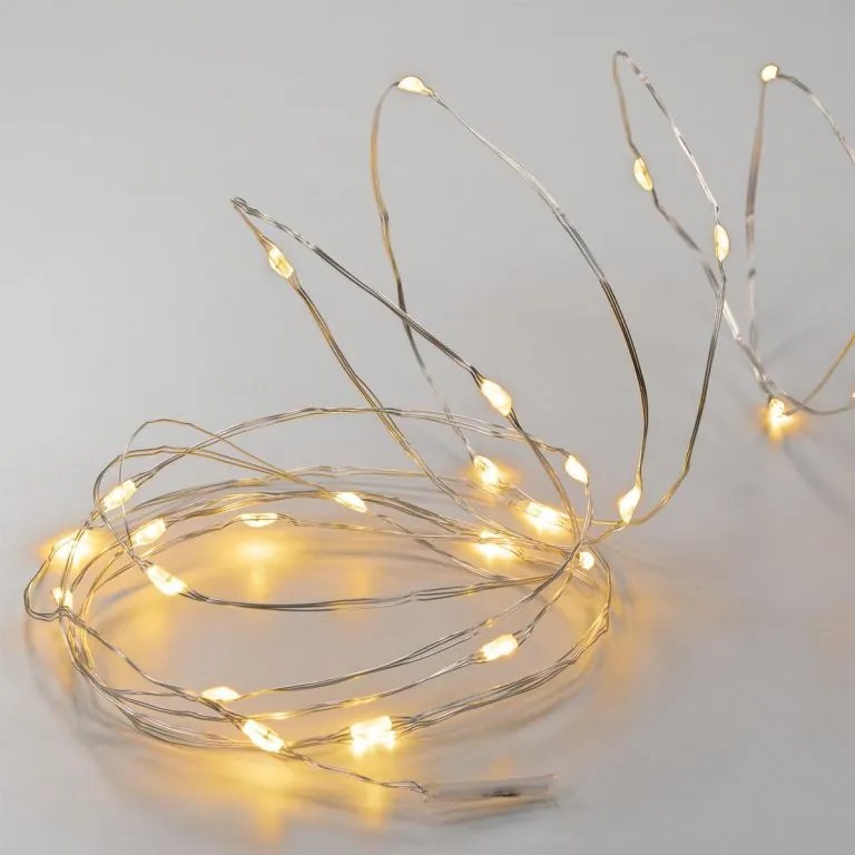Lanț luminos cu temporizator - 200 LED, alb cald