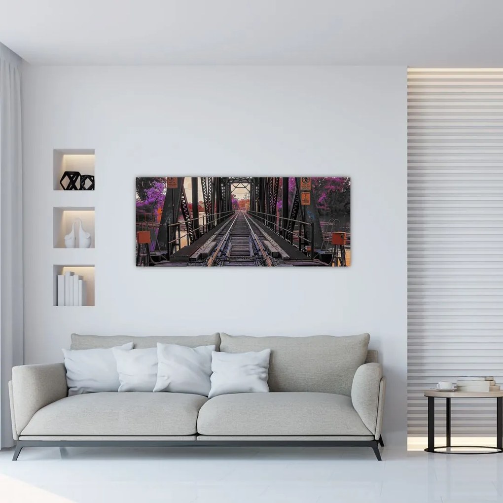 Tablou cu pod de cale ferată (120x50 cm)