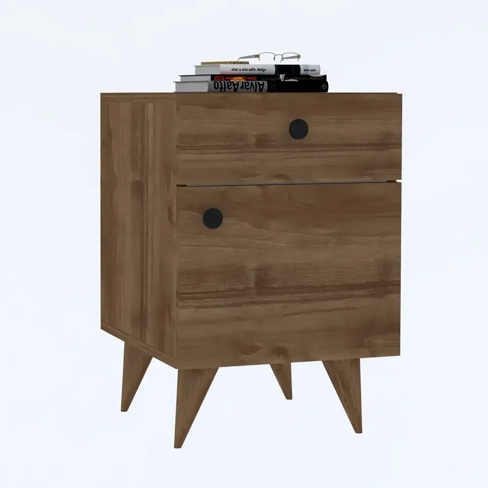 Noptiera Pila pentru dormitor,culoare nuc,60 cm