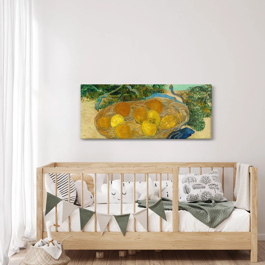 Tablou - Vincent van Gogh, Still Life of Oranges and Lemons with Blue Gloves, reproducere (120x50 cm)
