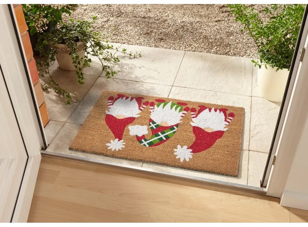 Covoraș de intrare din fibre de nucă de cocos 45x75 cm cu model de Crăciun – Hanse Home