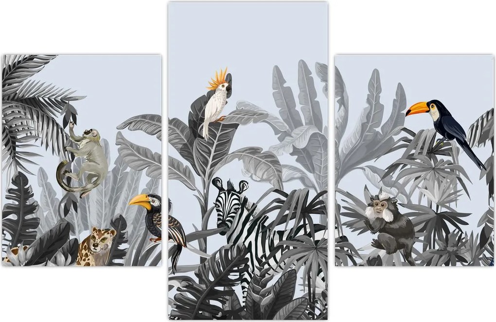Tablou - Jungla ilustrată (90x60 cm)
